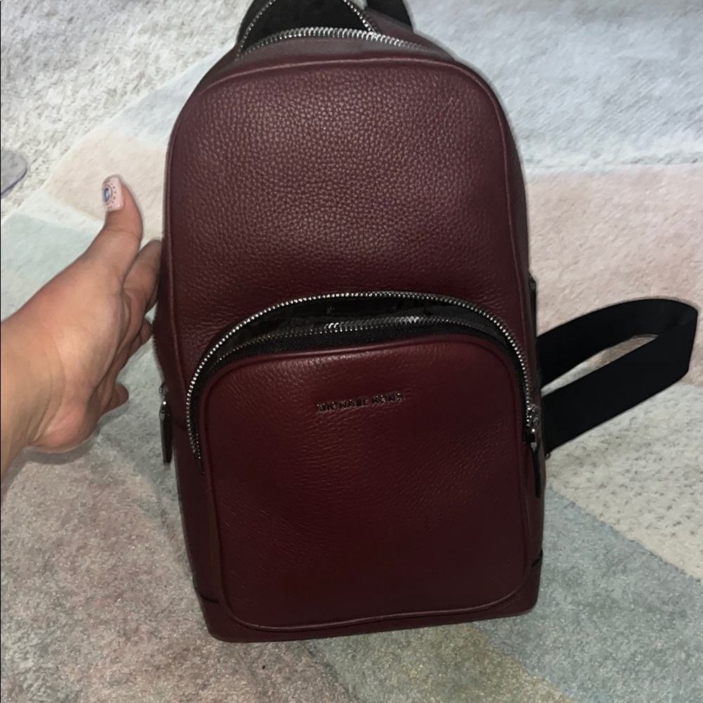 Michael Kors Burgundy Leather Backpack